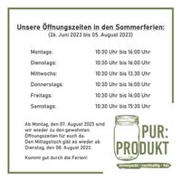 PURPRODUKT_&Ouml;ffnungszeiten Sommerferien NRW 2023